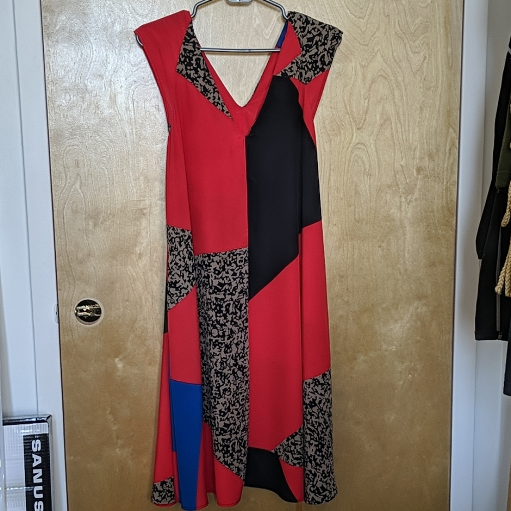 COPY - No.6 Silk Color Block Midi Length dress